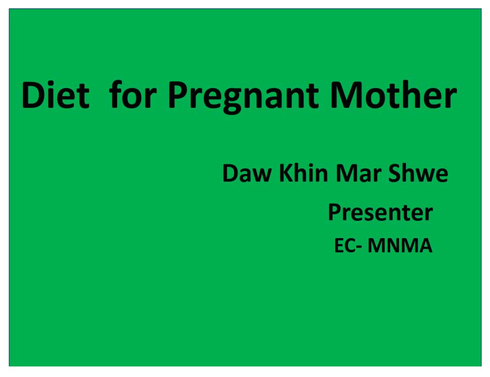 MNMA Education Diet for Pregnant Mother